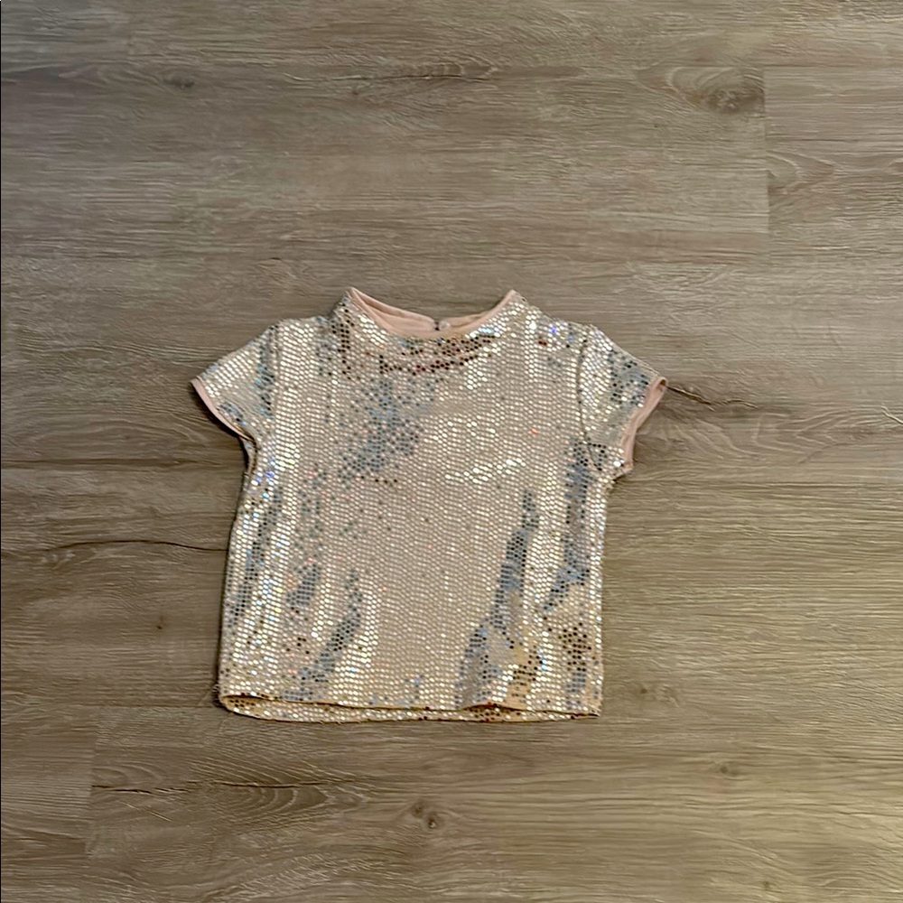 Sequin Kids Top in Silver